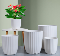 Grands pots en plastique pour plantes d'intérieur, pots à fleurs blancs, jardinières d'extérieur avec trou de drainage