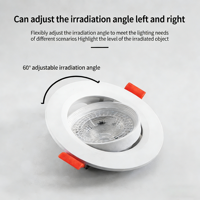 Spot LED encastré moderne en plastique léger ERDU, 3W/5W/7W, angle de faisceau 120°, pour maison, bureau, salon
