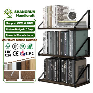 Étagères murales pour <span class=keywords><strong>DVD</strong></span> en bois, étagères flottantes rustiques avec support en acier inoxydable robuste, idéales pour salle de bain et salon - Vente chaude - Product Image 1