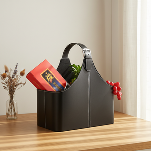 <span class=keywords><strong>Cesta</strong></span> de Regalo de Cuero PU en Stock, <span class=keywords><strong>Cesta</strong></span> para Revistas, Cestas de Almacenamiento para Regalos de <span class=keywords><strong>Navidad</strong></span>, para Regalos Promocionales y Empresariales, Vacías - Product Image 5