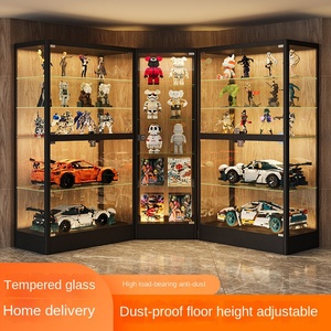 Gabinete de exhibición de almacenamiento de juguetes <span class=keywords><strong>Lego</strong></span> de vidrio transparente moderno con estantes ajustables Muebles para el hogar - Product Image 3