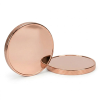 Pièce de monnaie vierge en cuivre massif de qualité professionnelle, polie miroir, à bords cannelés, gravable, pour marquage laser industriel