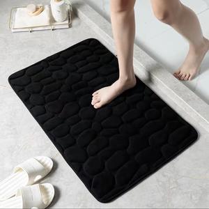 Tapis de <span class=keywords><strong>sol</strong></span> de salle de bain absorbant et antidérapant en relief avec galets épais en forme d'oie au design carré moderne - Product Image 4