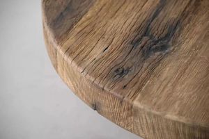 Antique Style Recycled Wood Solid <strong>Oak</strong> <strong>Small</strong> Round Tea <strong>Table</strong> Side <strong>Table</strong> Coffee <strong>Table</strong> for Living Room - Product Image 6