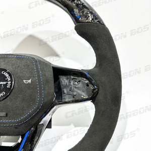 Volante LED de Alcántara y Fibra de Carbono Forjada, Compatible con Volkswagen MK8 MK7 MK6 <span class=keywords><strong>Golf</strong></span> R <span class=keywords><strong>GTI</strong></span> GTD GTE Polo, Actualización de <span class=keywords><strong>Antiguo</strong></span> a Nuevo - Product Image 2