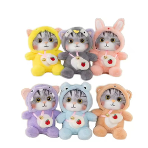 Kawaii grande occhio gatto peluche bambola con abito in cotone PP accompagnamento per la casa e regalo di compleanno per bambini - Product Image 1