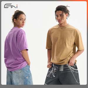 เสื้อยืดผู้ชายโอเวอร์ไซส์ผ้าคอตตอน100% โลโก้เสื้อยืดเสื้อยืดลาย DTG เสื้อยืดวินเทจฟอกสีกรดทำจากหินเฮฟวี่เวท - Product Image 5