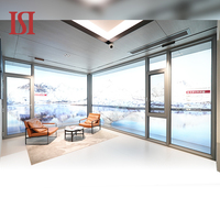 Ventana abatible de vidrio de aluminio de diseño moderno de marca superior a prueba de viento y térmica con puerta abatible y ventana exterior Nuevo diseño