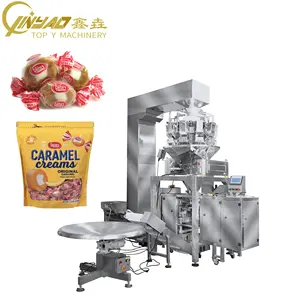 Şeker tatlılar Premade kılıfı paketleme makinesi çikolatalı drajeler Multihead kantarı yüksek hassasiyetli ağırlık Doypack makinesi