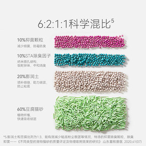 Neuro <b>Cat</b> 4 In 1 Mixed <b>Cat</b> <b>Litter</b> 2.8kg Green Tea Deodorizing Clumping Tofu Bentonite Pet Supplies - Product Image 2
