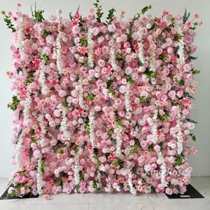 Panel de Pared de Flores Artificiales al por Mayor, Rollo de Pared Floral para Decoración de Bodas, Fiestas y Eventos - Product Image 3