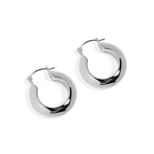 18พันสีเหลืองทองขัด23มิลลิเมตร925เงินสเตอร์ลิงสามเหลี่ยมหลอดต่างหูห่วง - Product Image 6