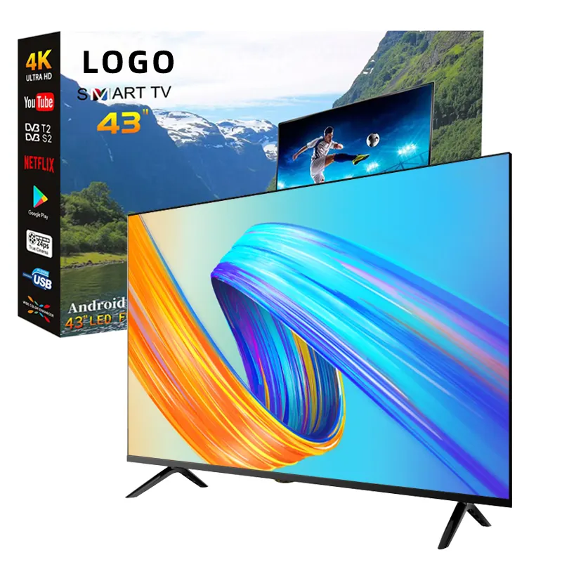 Toptan LED 55 inç akıllı 4K TV, yeni 55 "UHD 4K IPTV akıllı TV, ucuz televizyon 65 75 inç UHD TV 4K LED tv'ler