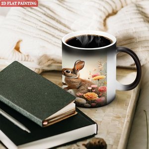 Mug magique noir givré 11oz en céramique sensible à la chaleur avec impression personnalisée - Product Image 3