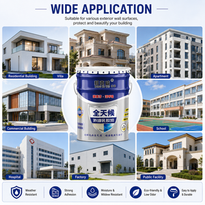 Exterior Emulsion <b>Paint</b> Waterproof Latex Wall <b>Coating</b> Eco Friendly Outdoor Building <b>Paint</b> Crack Resistant Exterior Wall Finish - Product Image 5