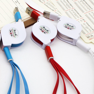 Three In One Retractable Charging <b>Cable</b> 1M TPE <b>Lightning</b> Micro <b>Usb</b> Type <b>C</b> Universal Data <b>Cable</b> For Mobile Phone Accessories - Product Image 3