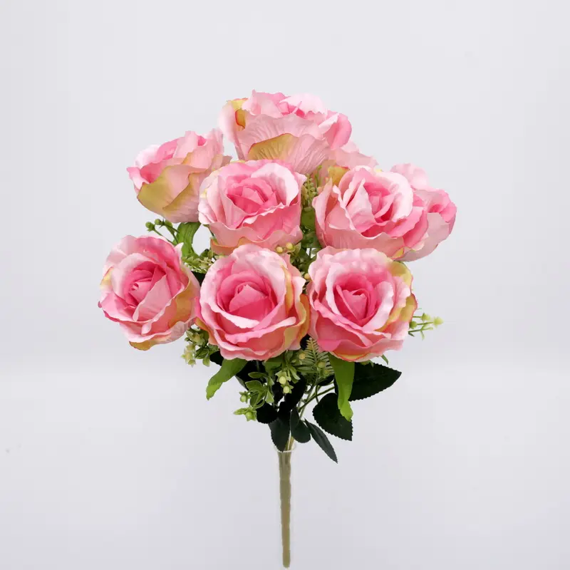 2023バルクブルゴーニュバラ花造花スプレー結婚式の装飾装飾