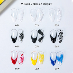 2025 nueva tendencia esmalte de uñas de Gel UV sólido de 9 colores de paleta de colores base 9 rejillas sin limpieza estilo francés líquido <span class=keywords><strong>Nagellack</strong></span> - Product Image 4