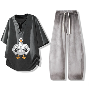 Sweat-shirts décontractés en maille à col rond pour femmes, motif canard musclé, avec logo frontal, pour l'automne - Échantillon disponible en 7 jours CYSE-2690192 - Product Image 1