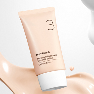 Crema facial NUMBUZIN No.3 Porcelain Base skip Tone Up Beige, loción ligera tonificante para iluminar la piel a diario. - Product Image 5