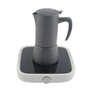 Cafetière Moka, lot de 2, en acier inoxydable noir, pour expresso, à poser sur le poêle, design minimaliste avec couvercle - Product Image 5