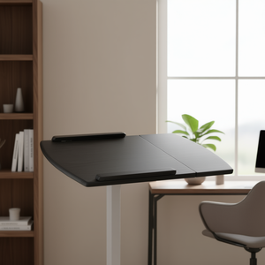 Scrivania Multifunzionale Regolabile in Altezza con Superficie in Legno Nero per Uso Domestico e Ufficio - Product Image 2