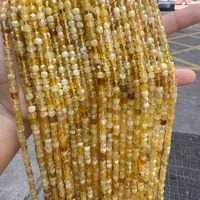 Perle d'espacement en opale jaune de 4mm pour la fabrication de bijoux.