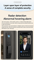 Cerradura Inteligente de Lujo con Doble Cámara y Detección de Paquetes, Videoportero WiFi, Cerradura Digital para Seguridad en la Puerta Principal