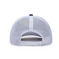 Gorra de Béisbol Deportiva Casual Unisex de 6 Paneles con Visera Plana Ajustable, de Tela de Malla Blanca y Morado Oscuro, para Niños, para las Cuatro Estaciones