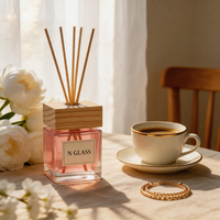 Ensemble de flacons vides pour diffuseur de parfum, aromathérapie, 100 ml, capuchon en bois de rose turquoise, 215 g