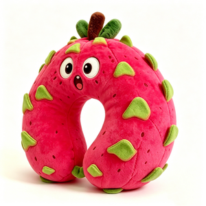 Customized Cute Pink Dragon Fruit U-Shaped,<b>Neck</b> <b>Pillow</b> Fruit Plush Travel <b>Pillow</b> - Product Image 3