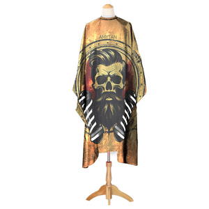 Wanmei Capa de Peluquería Profesional, Capa de Barbero Negra con Diseño de Calavera Popular, Capa de Salón con Estampado Personalizado - Product Image 3