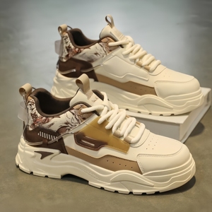 Baskets Homme 2026 Respirantes Style Britannique Tendance Polyvalentes à Semelle Épaisse Chaussures de Sport Décontractées pour la Marche - Product Image 1