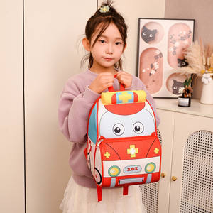 Nuevo 3D dibujos animados policía coche ambulancia jardín de infantes estudiante escuela Backbag para niños <span class=keywords><strong>mochila</strong></span> bolsas - Product Image 5