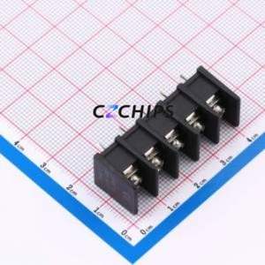 MX25S-7.62-05P-BK01-Cu-S-A Barrier Terminal Block Through hole,P=7.62mm Connector Two Sides 7.62mm 1x5P Straight Pin - Product Image 1