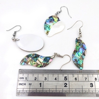 Boucles d'oreilles en coquillages d'ormeaux vertes, couleur mère de perle, cerceaux, bijoux en forme d'éventail, gouttes ovales pour femmes, cadeaux de noël, vente en gros,
