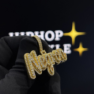 Collar Personalizado con Nombre en Burbuja de Plata de Ley 925 con Moissanita VVS, Chapado en Oro de 18K, Totalmente Cubierto de Diamantes, para Hombre y Mujer - Product Image 6