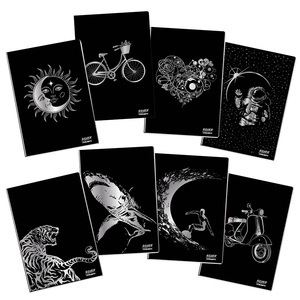 Les incontournables - Carnet MAXI SILVER 18+1 feuilles A4 lignées assorties - Product Image 1