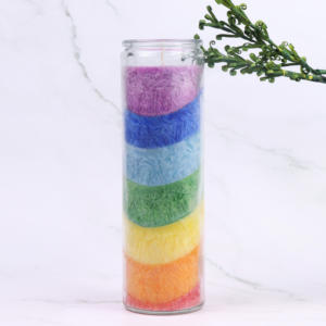Velas de 7 Días Personalizadas al por Mayor con Etiqueta, Colores Arcoíris, para Rituales de Dinero, Chakra, Oración, Espirituales, Religiosas y Conmemorativas - Product Image 4