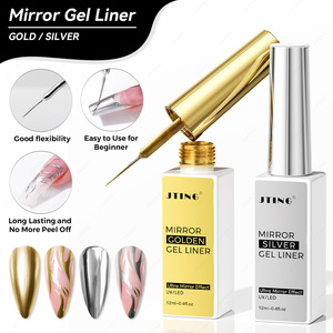JTING Nuevo Diseño Gel Delineador Metálico Dorado y Plateado 12ml para Arte de <span class=keywords><strong>Uñas</strong></span>, Gel Delineador Removible para Pintar, Esmalte en Gel UV/LED, Proveedor de Gel para <span class=keywords><strong>Uñas</strong></span> - Product Image 1