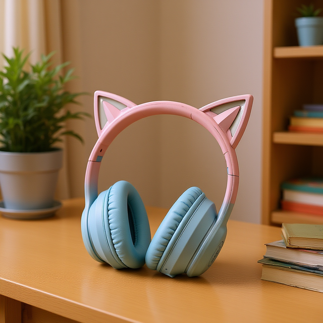 Wholesale Cute Cat Ear Dynamic JL Wireless for 5.4 Stereo 20+ Hours Battery Life Sports Travel Gaming Headset for Girls