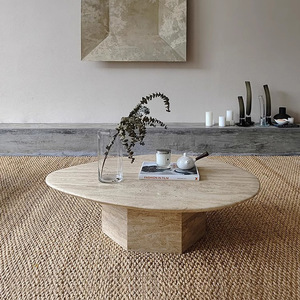 Hzx <span class=keywords><strong>2025</strong></span> thiết kế mới travertine đá tự nhiên slab cho hiện đại Vòng đá cẩm thạch đồ nội thất phòng khách - Product Image 6