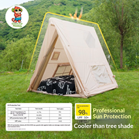Tente Gonflable Automatique Green Ear Monkey Triangle Starry Sky pour Camping, Nuitée, Plage, Base Extérieure, Sans Assemblage, Quatre Saisons