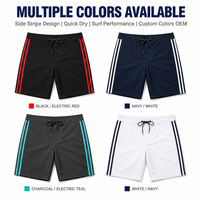 Shorts de bain personnalisés pour hommes à rayures, séchage rapide, simple couche, en polyester, pour la plage et le surf, performance optimale, fabrication OEM