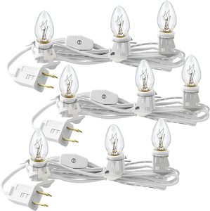 Tùy biến C7 LED bóng đèn người giữ ngọn nến E12 ổ cắm tiêu chuẩn Mỹ dây điện mở rộng dây cho kỳ nghỉ trang trí - Product Image 1
