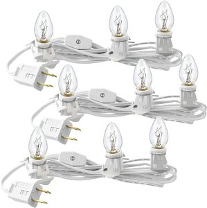 Candelabro de bombilla de 7 LEEholder 12 enchufes, cable de extensión estándar Merican para decoración de vacaciones