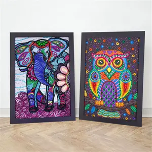 HUACAN Special Shaped 5D DIY Diamond Painting Owl with Framed Handicraft Diamond Embroidery Animal Christmas Decoration Art Fast