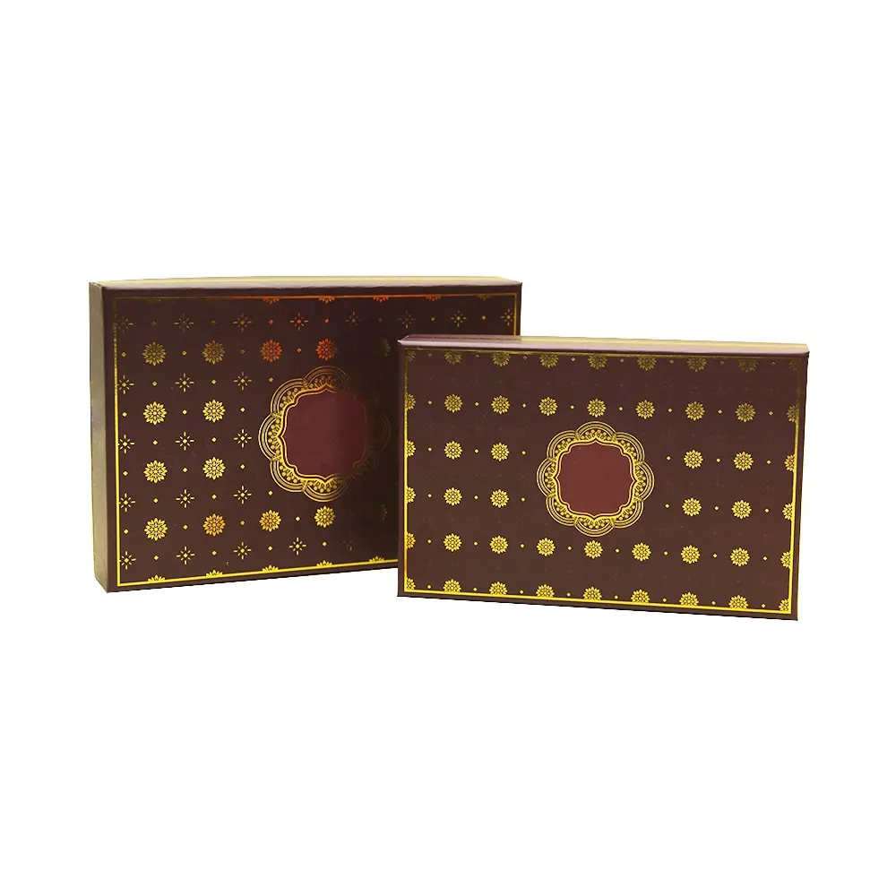 Luxus 2-in-1-Bäckboxen für Kuchen und Makrons Verpackung Goldfolie kundenspezifisches Dessert Bäckerei-Kartons leer