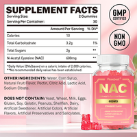 Complément alimentaire certifié GMP, marque privée OEM, 600 mg, gommes végétaliennes N-Acétyl L-Cystéine NAC, soutien antioxydant respiratoire et hépatique