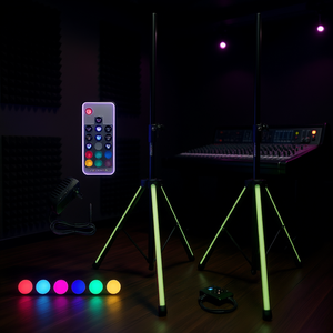 D0102X3QTJV DJ Studio <b>Monitor</b> Stands 72 Inch RGB LED <b>Light</b> Adjustable Tripod Floor Mount for SS HD LGT 2 PCS - Product Image 2